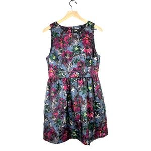 Felicity and Coco Dress Womens Large Floral Fit and Flare Dark Academia